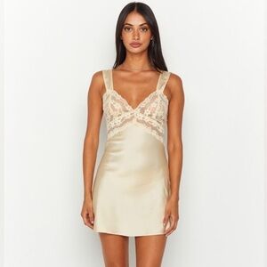 Lioness Satin Lace Mini Dress